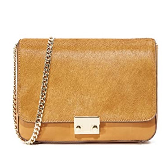 Loeffler Randall Camel Calfhair Crossbody Lock Bag - Picture 2 of 16